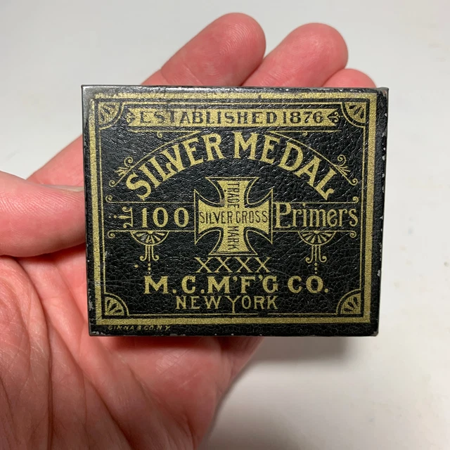 Silver Medal Primers Tin - Silver Cross - Blasting Caps - Good Condition!