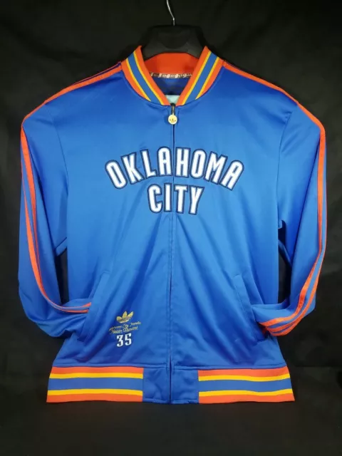 Adidas Oklahoma City Thunder Kevin Durant #35 Jacket Size XL Men's Trefoil Zip