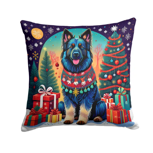 Belgian Sheepdog Christmas Fabric Decorative Pillow DAC1097PW1414