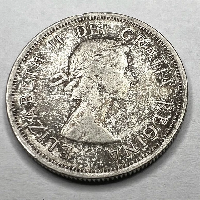 1954 - Canada-  25 Cents Silver Coin - Lot #4