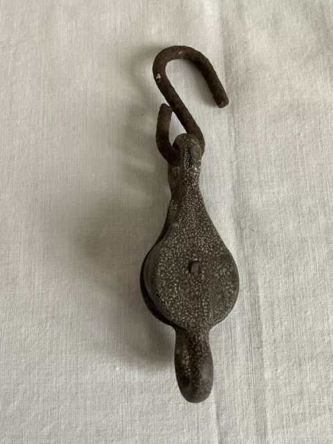 Antique Galvanised Victorian Pulley / Clothes Line Hook