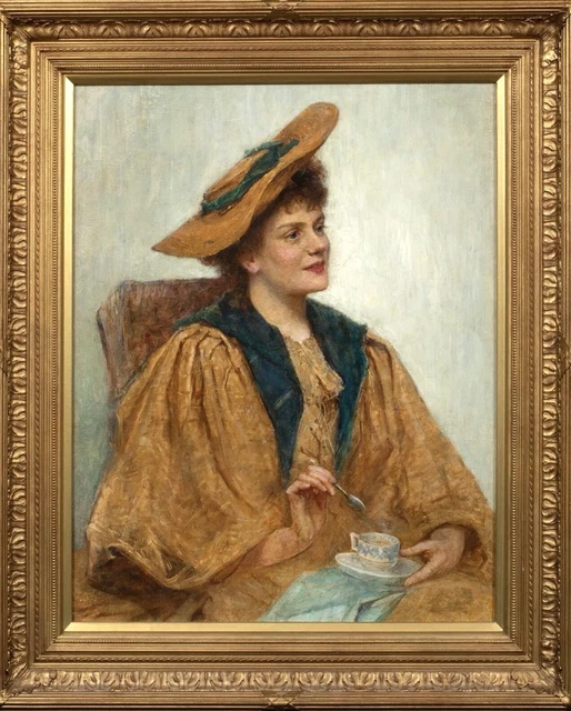 LARGE ANTIQUE 19TH Century Portrait Of A Lady Oil On Canvas Painting £ ...