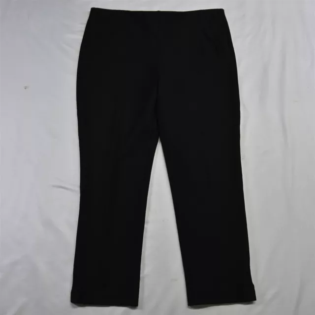 Chico's 2 / 12 Black Ponte Pull On Slim Ankle Stretch Womens Dress Pants