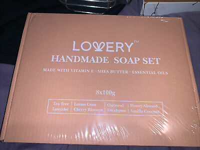 Juego de 8 piezas de variedad de jabón hecho a mano paquete de lujo baño jabón caja de regalo - 100 g cada uno
