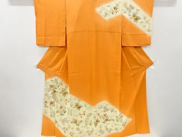 6399021: Japanese Kimono / Vintage Homongi / Embroidery / Peony & Ume Blossom