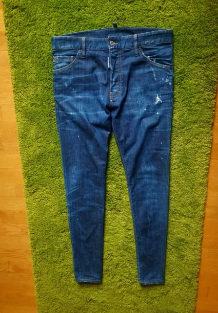 Dsquared2 Cool Guy Jeans Denim Blue Distressed Pants Slim-Fit