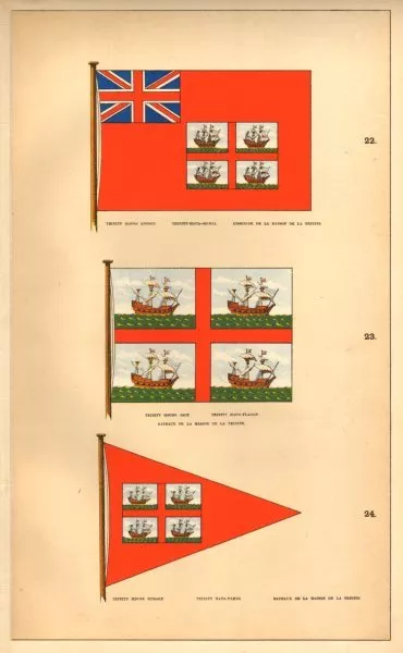 TRINITY HOUSE FLAGS. Ensign Jack Burgee. Maritime Shipping safety. HOUNSELL 1873