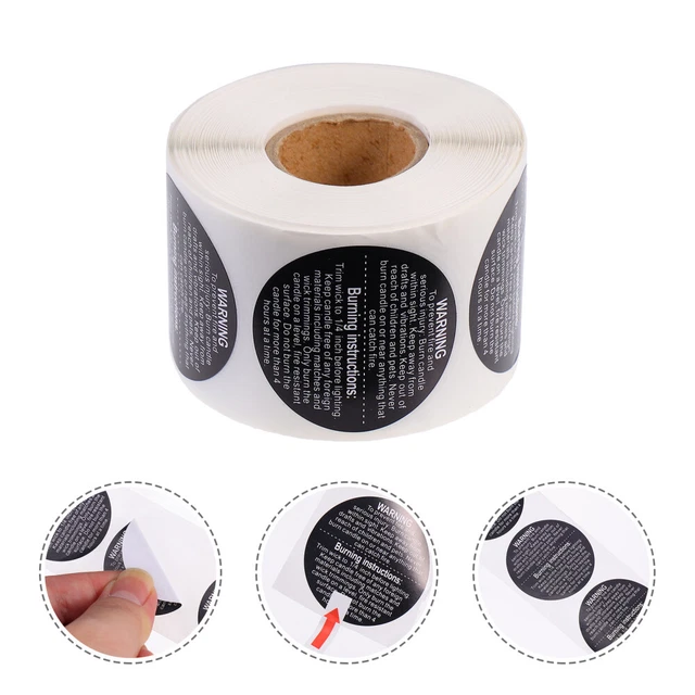 500 pegatinas de seguridad para velas pegatinas de seguridad para fundición de cera pegatinas de seguridad para velas pegatinas de lata
