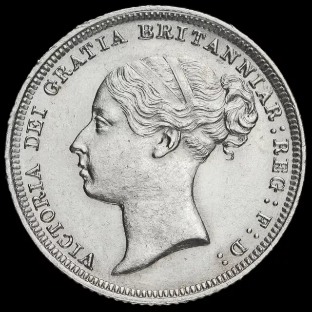 1887 Queen Victoria Young Head Silver Sixpence, A/UNC