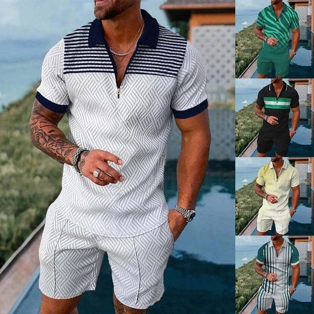 2 pièces sweat-suit pour hommes hauts et shorts de sport pour entraînements d'