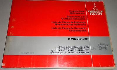 Liste de Pièces de Rechange Deutz Fahr Ensileuses MH 60 DEUTZ Catalogue des Pièces 
