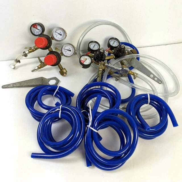 LOT of 2 Dual Body CO2 Regulators Taprite, Chudnow,  5 - Food Grade Lines & More