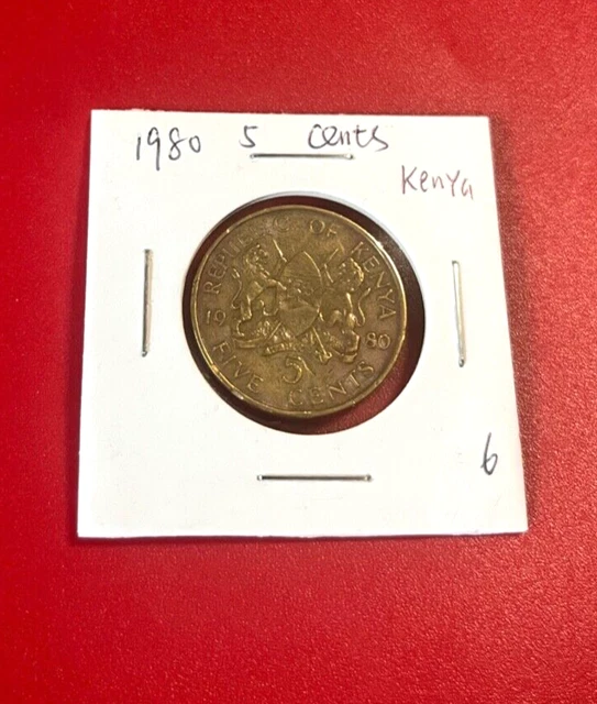 1980 Kenya 5 Cents Coin - Nice World Coin !!!