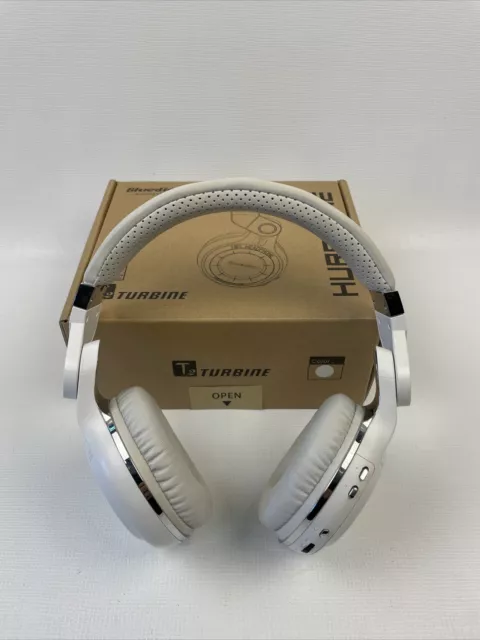 Bluedio Turbine Hurricane Bluetooth Stereo Headphones Wireless 4.1 White IOB