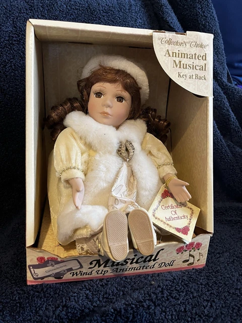 COLLECTORS CHOICE GENUINE Fine Bisque Porcelain Animated Musical Wind up Doll 5.00 PicClick UK