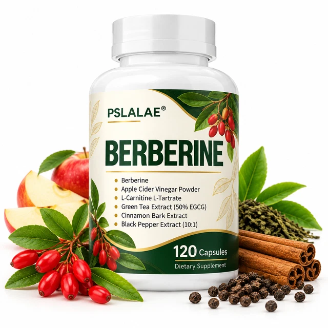 BERBERINE CAPSULES 120PCS - Cinnamon Green Tea L-Carnitine Metabolism ...