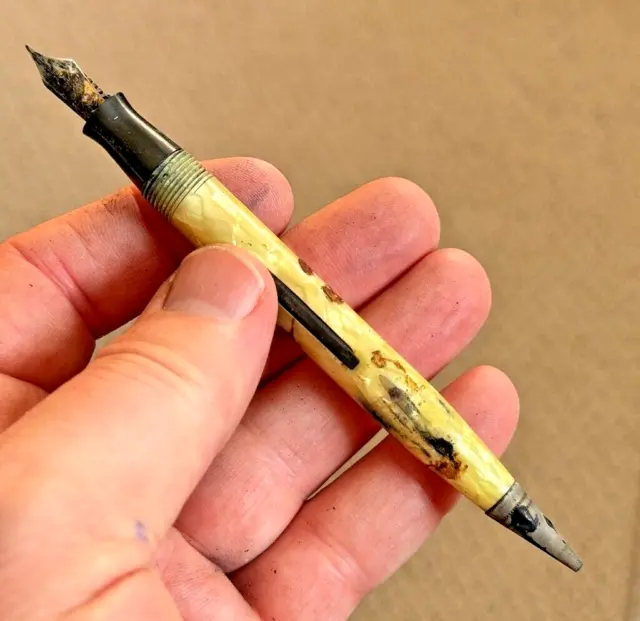 Antique Vintage Fountain Pen/Pencil Combination (missing cap), Estate Find 5"