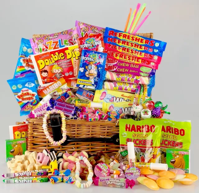 Sweet Hamper Gift Box Retro Mix Sweets Choose Size Valentines Mothers Day