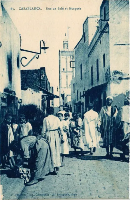 CPA AK CASABLANCA - Rue de la Sal et Mosquée MAROC (796081)