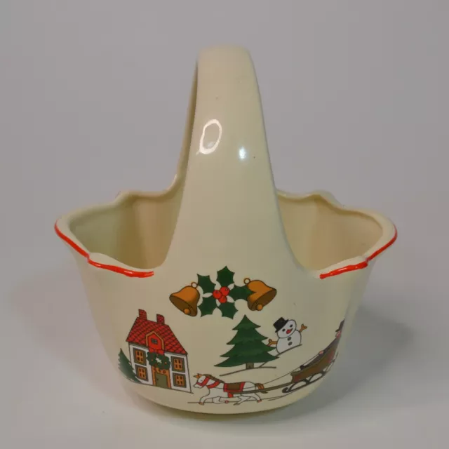 Vintage Jamestown China - The Joy of Christmas - Holiday Small Basket EUC