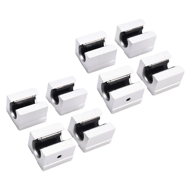 8 x SBR12UU 12mm Aluminum Linear Motion Router Bearing Solid, Silver E6F1