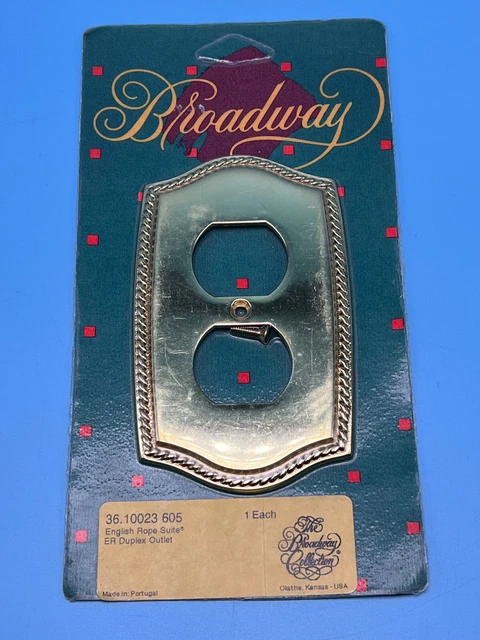 Broadway Collection English Rope Suite Duplex Outlet Polished Solid Brass 605