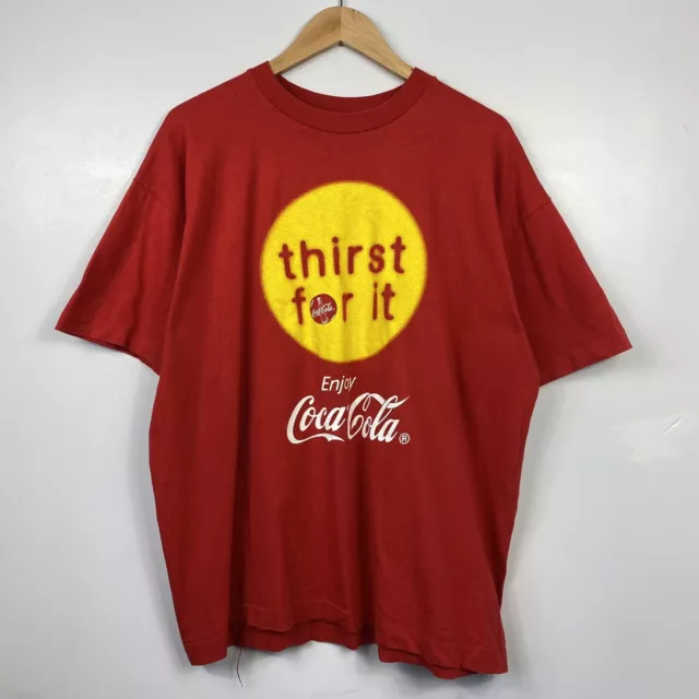 Vintage 90s Coca Cola Promo T-Shirt, Red, Single Stitch, Screen Stars, Mens XL