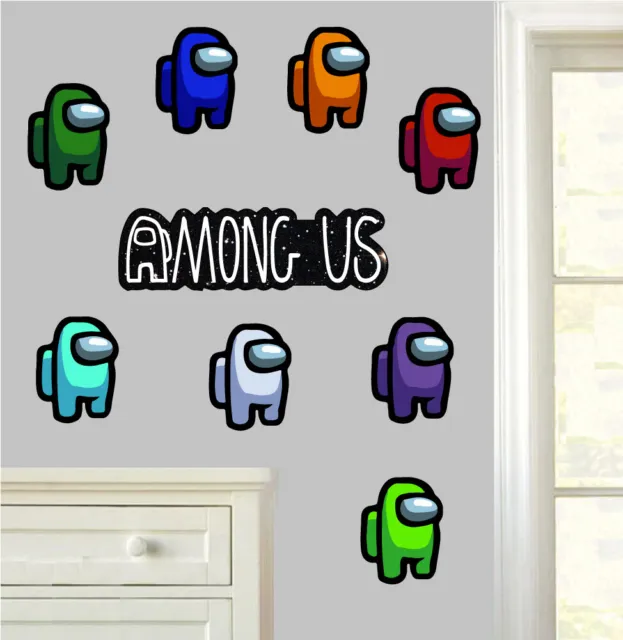 Among Us Wall Art Stickers Bedroom Gamer Gaming Decals