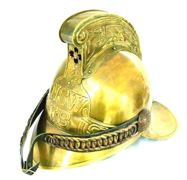 ANCIEN CASQUE DE pompier en laiton complet des années 1800 casque de