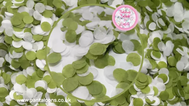 Biodegradable Wedding Tissue Paper Confetti - Green Tea and White