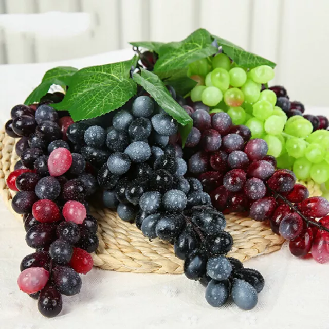 Real Touch Artificial Fruit Grapes Plastic Home Garden Wedding Party Decorati:da