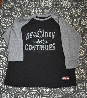 WWE Goldberg The Devastation Continues 3/4 sleeve baseball Shirt Size XL