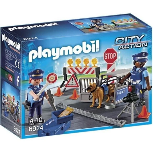 PLAYMOBIL 6924 BARRAGE de Police, City Action, Les policiers, 100 pieces, Des EUR 34,00 
