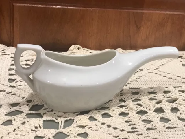 Antique Medical Porcelain Invalid/Infant Feeder Pap Boat Aladdin Japan White