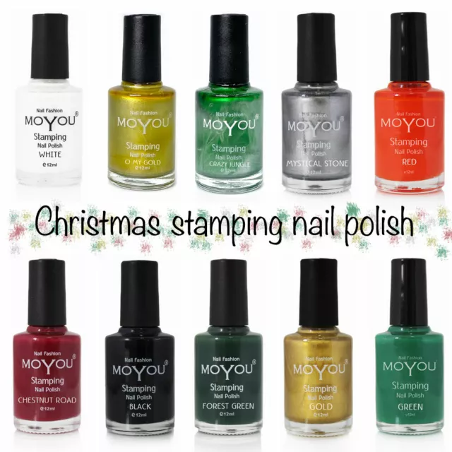 3 X Spezial Weihnachten Stempeln Nagellack Moyou Nail Art Fashion 12ml