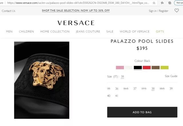Men's Black Gold Versace Medusa Palazzo Sandals Slides Flip Flops 3