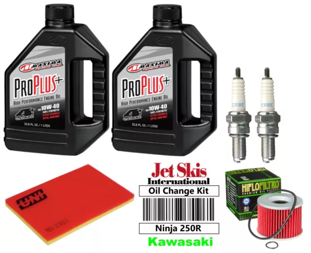 Kawasaki Ninja 250R EX250J Synthetic Oil Change Kit NGK Plugs Oil & Air Filter