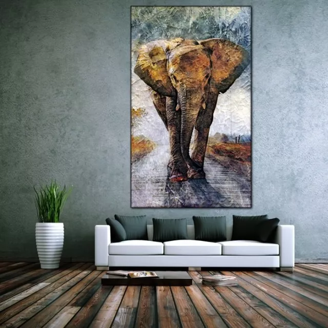 LEINWAND BILD ER XXL POP ART ELEFANT AFRIKA BUNT ABSTRAKT WAND POSTER 150x90