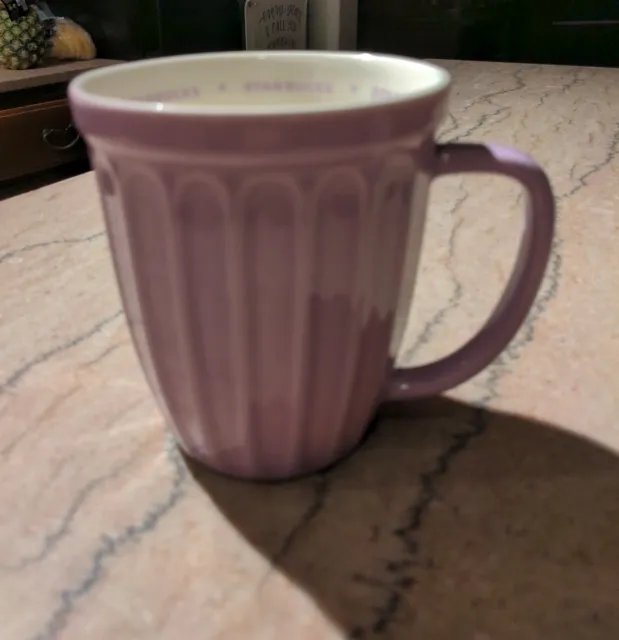 16oz Starbucks 2006 Ribbed Fluted Lavender Lilac Purple Coffee Tea  Mug