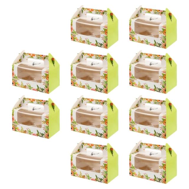 10 Pcs Clear Cake Container Dessert Case Cupcake Box Mousse