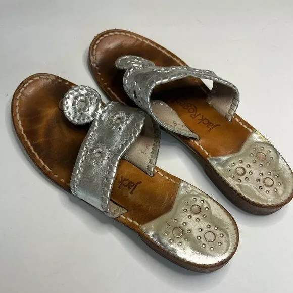 Jack Rogers Silver Sandals 8