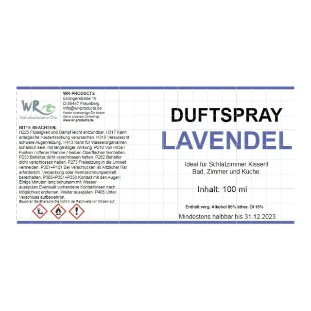 Duftspray - Airspray aus ätherisches-Lavendelöl 100% naturreines Öl 100ml 3