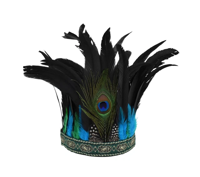 1920s Gatsby Flapper Peacock Feather Headpiece Carnival Costume Accessory Prop