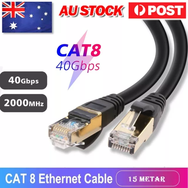 CAT8 Ethernet Network Solid Copper Cable LAN Internet Ultra High Speed Cable 10M