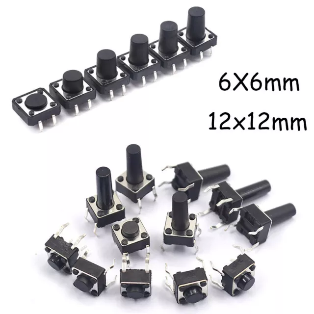 20x 6x6mm/12x12 mm Mini Taster Drucktaster klein Mikroschalter