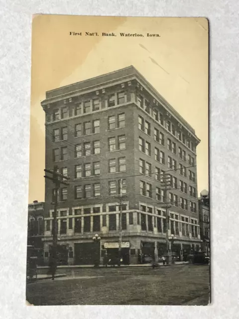 F2502 Postcard First National Bank Building Waterloo Iowa IA