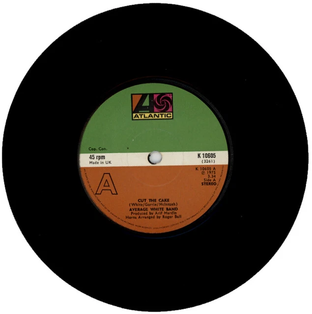AVERAGE WHITE BAND "CUT THE CAKE c/w PERSON TO PERSON" 1975 FUNK