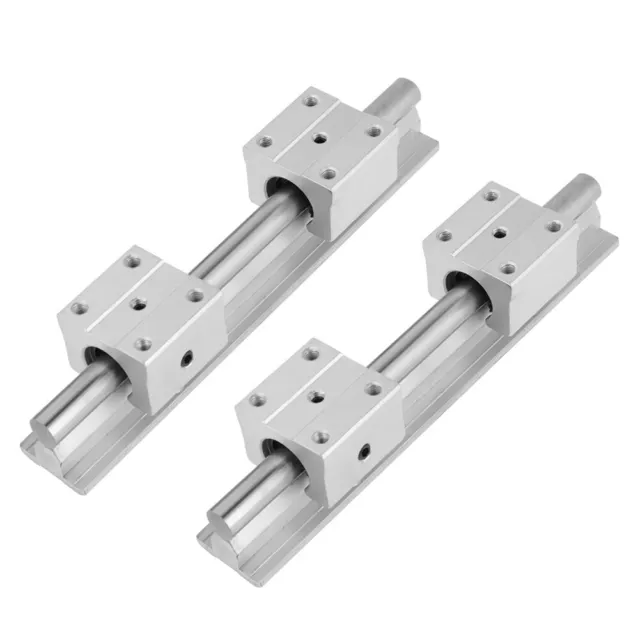 2pcs Sbr12 200mm Linéaire Glissière Rail + 4pcs Sbr12uu Palier