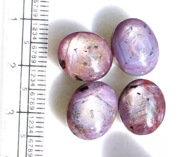 47.20 Ct Natural Star Ruby 10*13 mm Oval Unheated Loose Cabochon Gemstones Lot