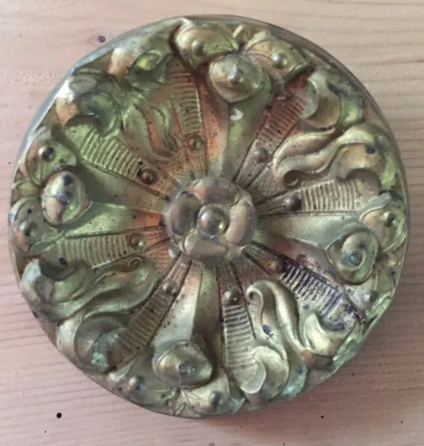 Antique 19th c. Spun Brass Gilt Drape Curtain Tieback Tie Back Federal Empire